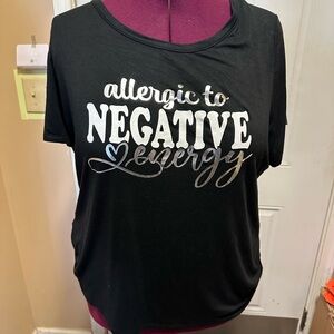 Ashley Stewart Black Tee with Positive Message